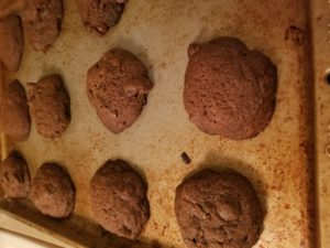 Double-Chocolate cookies, with carameled sugar.